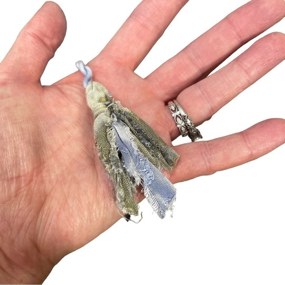 Rachel Zoe Boho Hippie Top Blue Striped Tassels Gypsy Hippie Festival Tunic - Picture 5 of 12